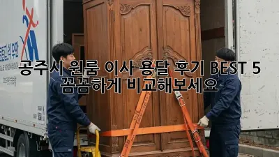 공주시 원룸 이사 용달 후기 BEST 5: 꼼꼼하게 비교해보세요!